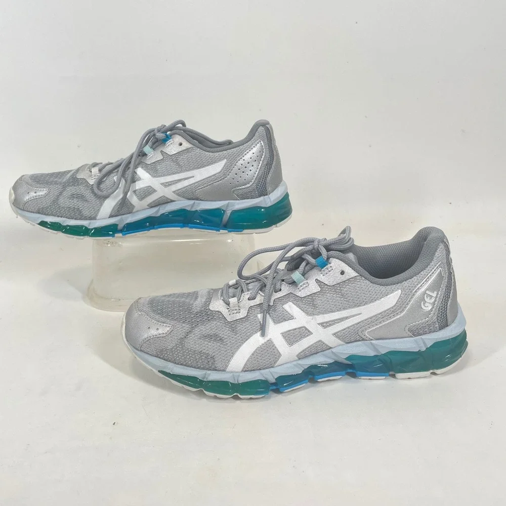 ASICS Gel Quantum 180 5 Womens Running Shoes Silver Grey Teal 1202A038 Size 9